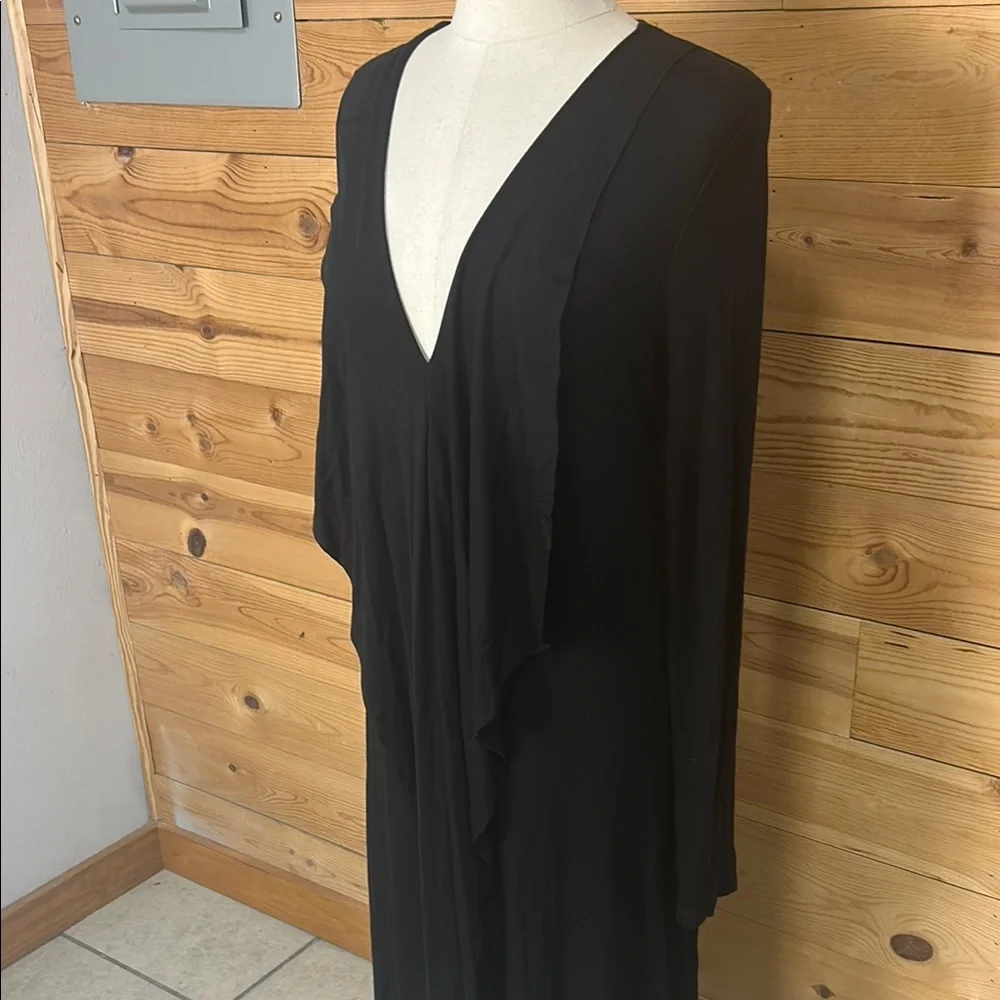EUC Elegant BCBG Max Azria long sleeve draped lightweight jersey sweater dress - Picture 4 of 13